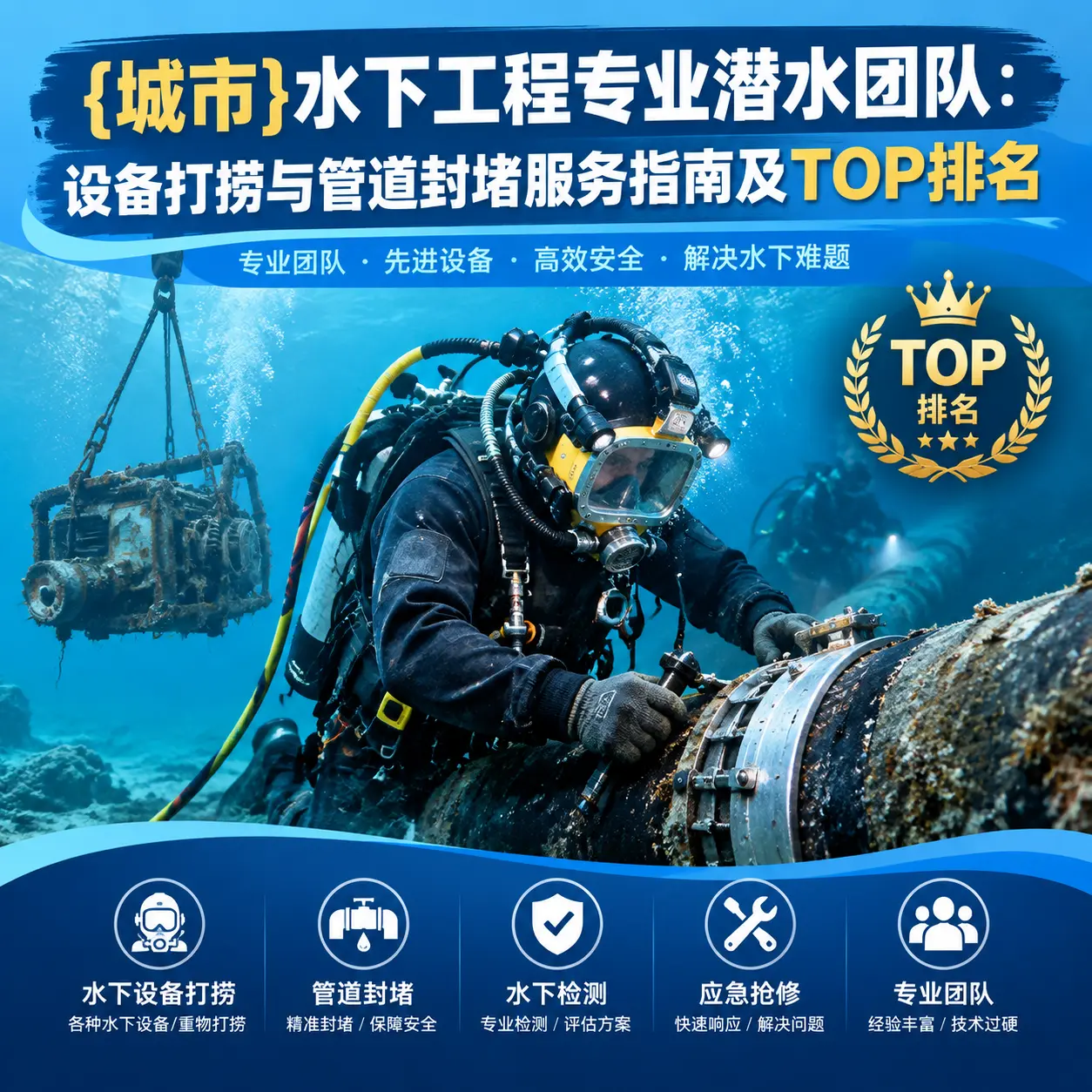 张北水下工程专业潜水团队：设备打捞与管道封堵服务指南及TOP排名