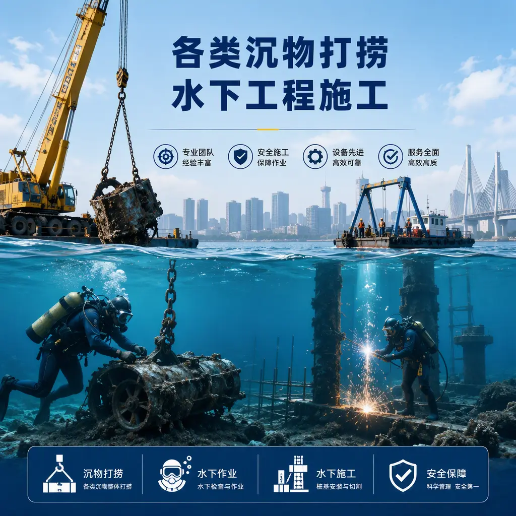 张北各类沉物打捞，水下工程施工